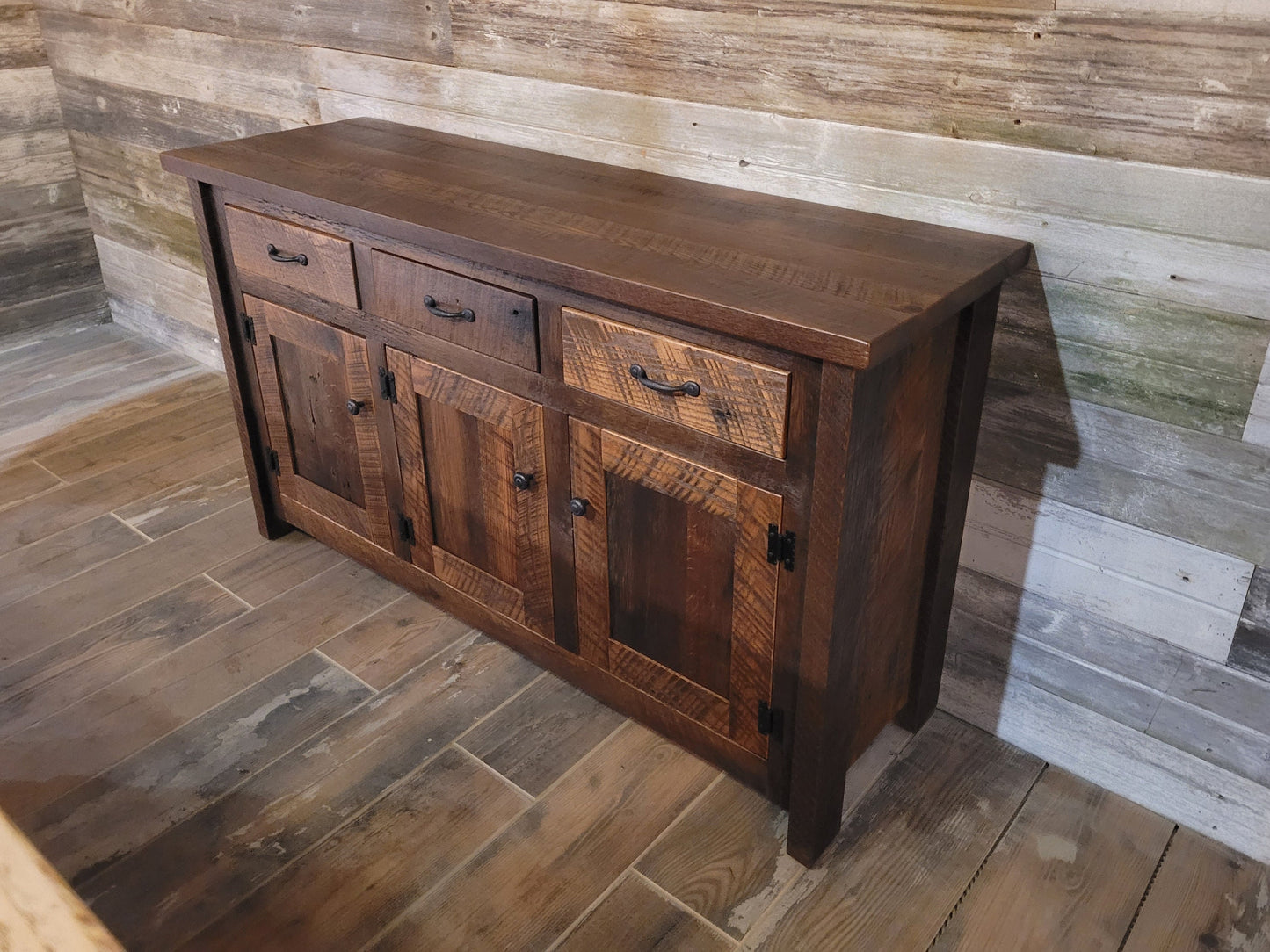 Reclaimed Lumber Buffet, Authentic, Beautiful, Solid Amish Built 60"long X 19" deep X 35" tall, Free Shipping