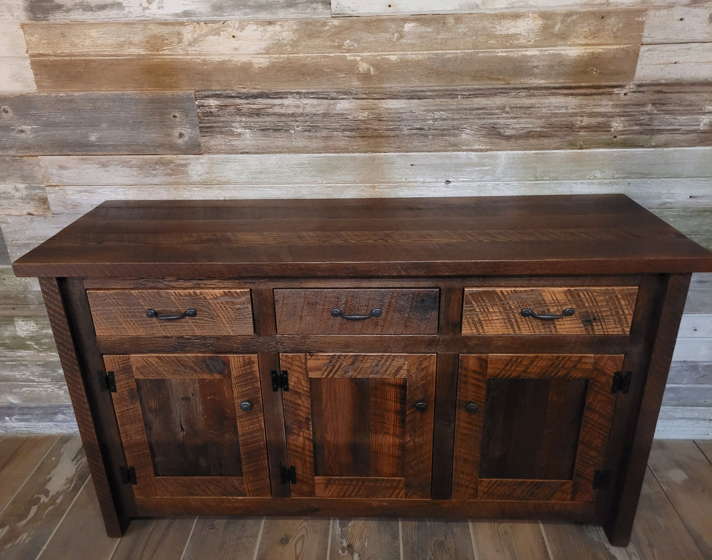 Reclaimed Lumber Buffet, Authentic, Beautiful, Solid Amish Built 60"long X 19" deep X 35" tall, Free Shipping