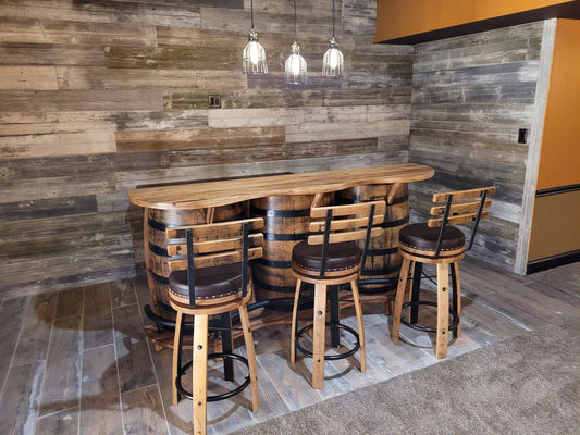 Whiskey Barrel Bar Bourbon Barrel Bar, Burnt Hickory Bar