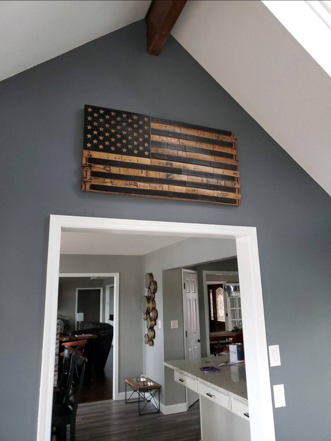 Whiskey Barrel Stave American Flag – 21” x 41”