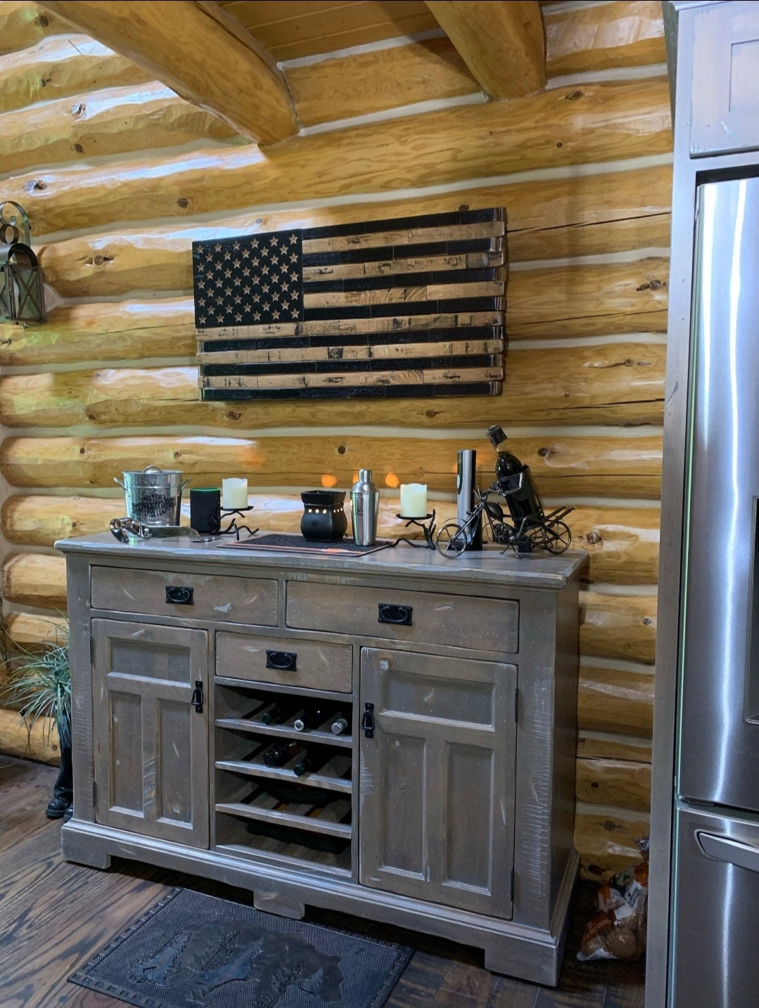 Whiskey Barrel Stave American Flag – 21” x 41”