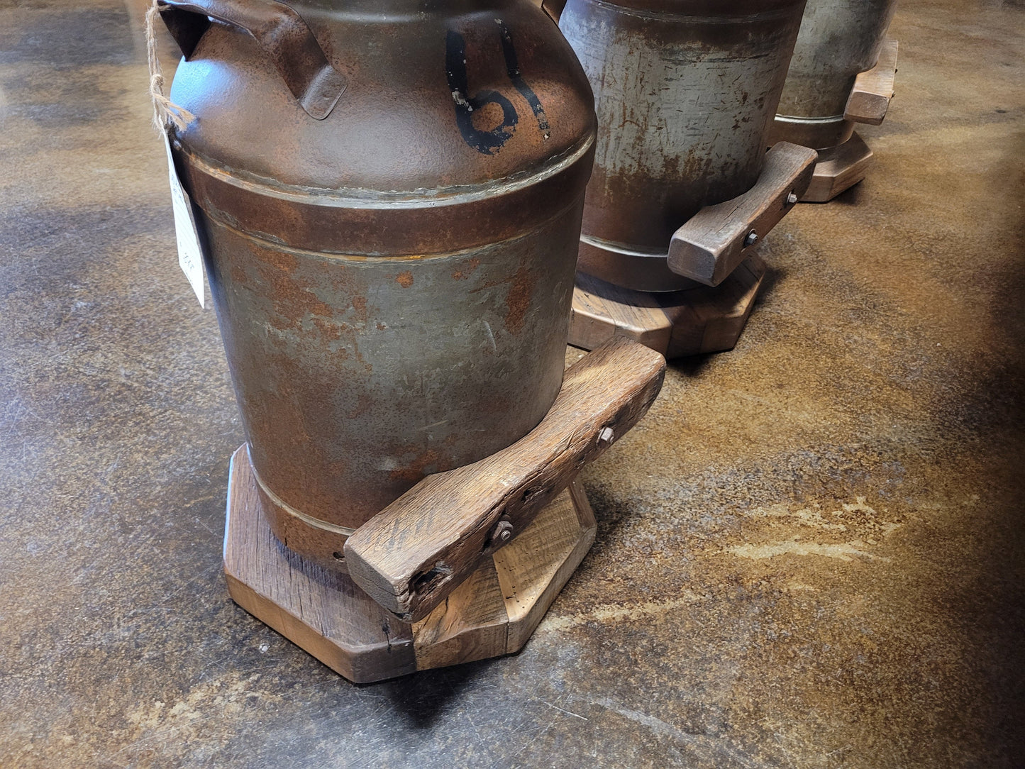 Authentic Amish Milk Can Bar Stool with Tractor Seat and Reclaimed Barn Wood Base, 30" Bar Height