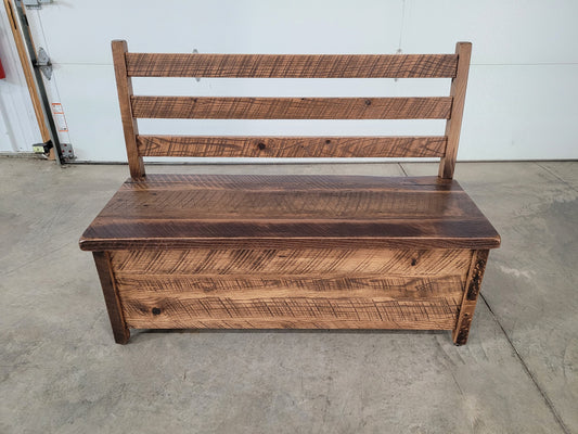 Reclaimed Barn Wood Storage Bench, Free Shipping - Made in the USA!
