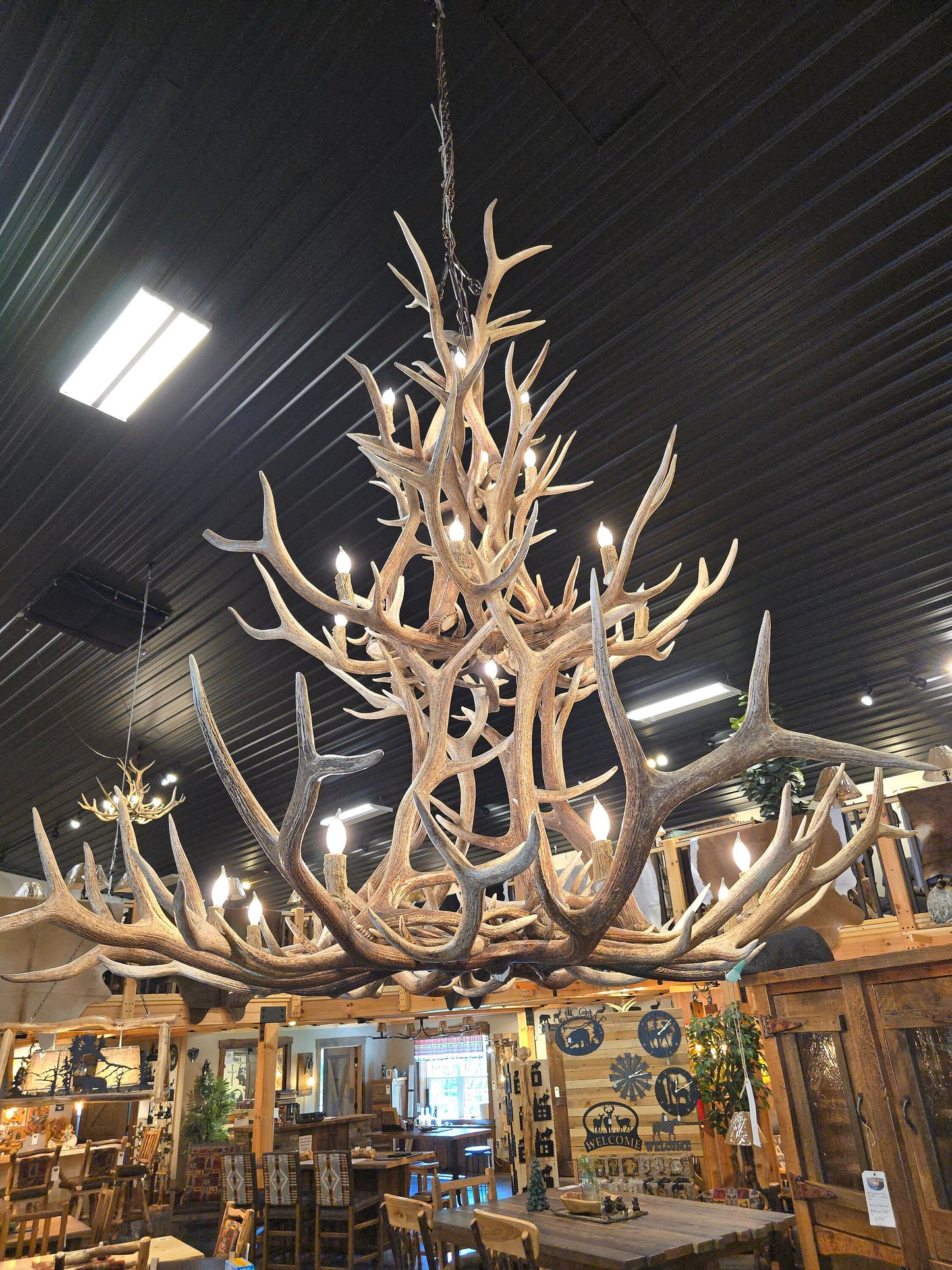 Elk Antler Floral Chandelier - Genuine - Free Shipping!