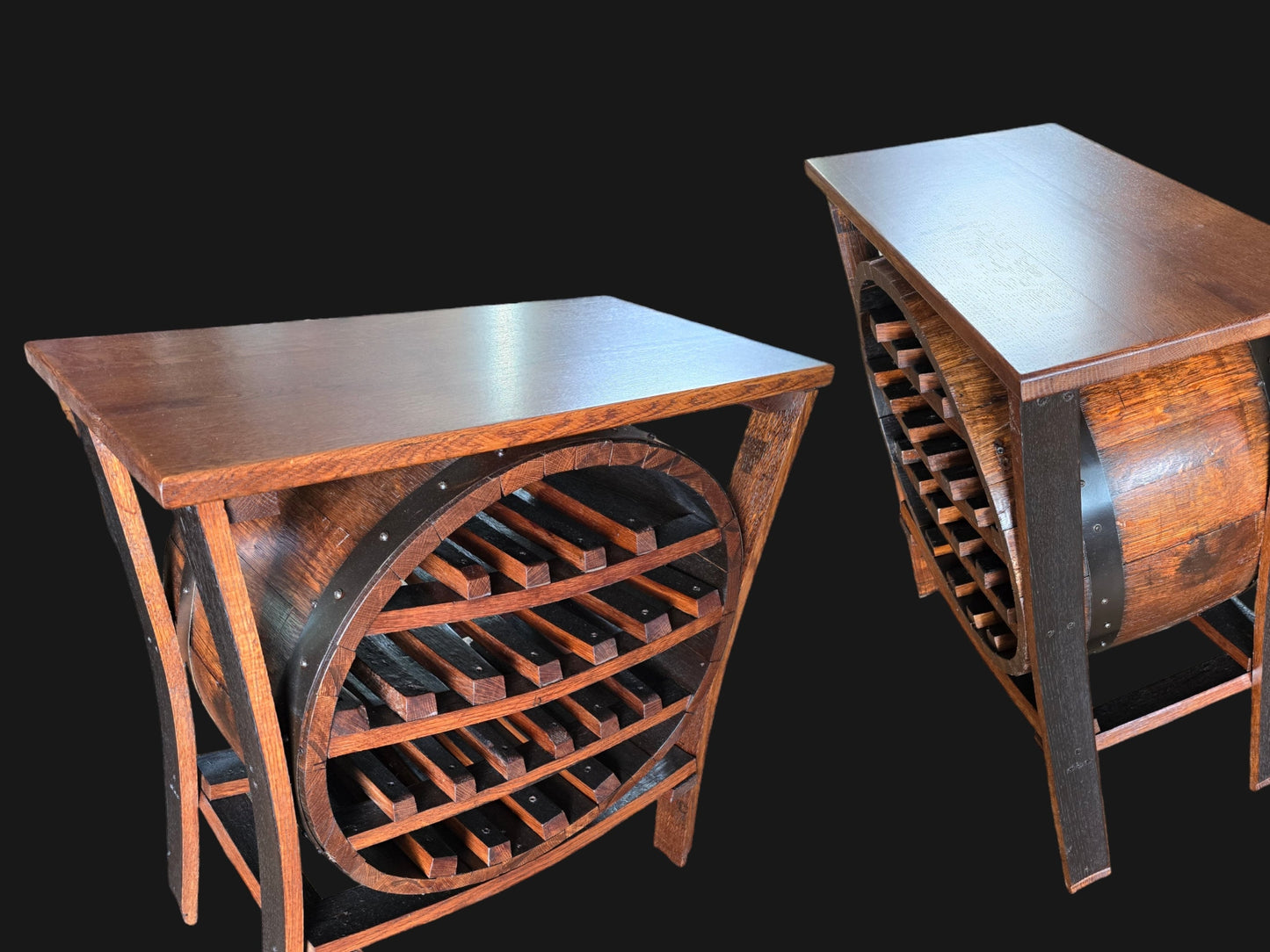 Wine Rack Made From Authentic Whiskey Barrels Whiskey Barrel Wine Rack