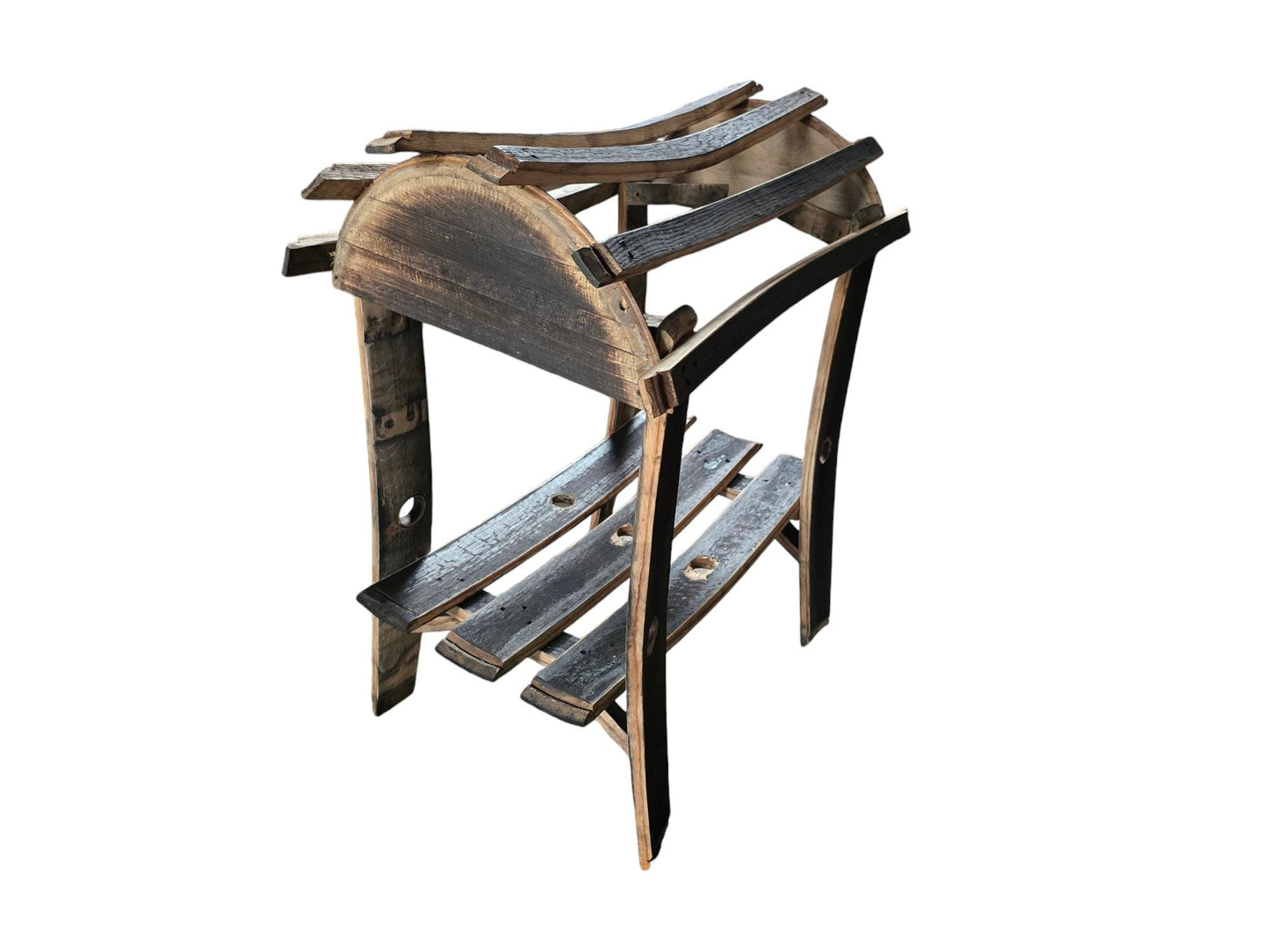 Whiskey Barrel Stave Saddle Stand - Free Shipping