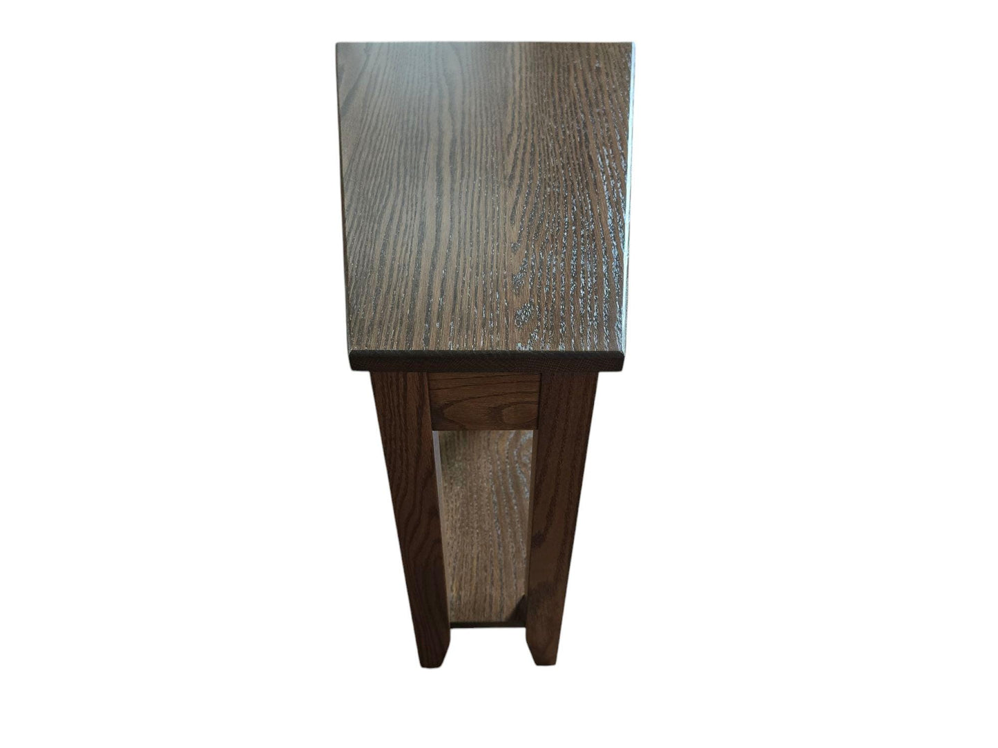 Wedge End Table With Storage Under Top, Made of Solid Red Oak - Free Shipping!