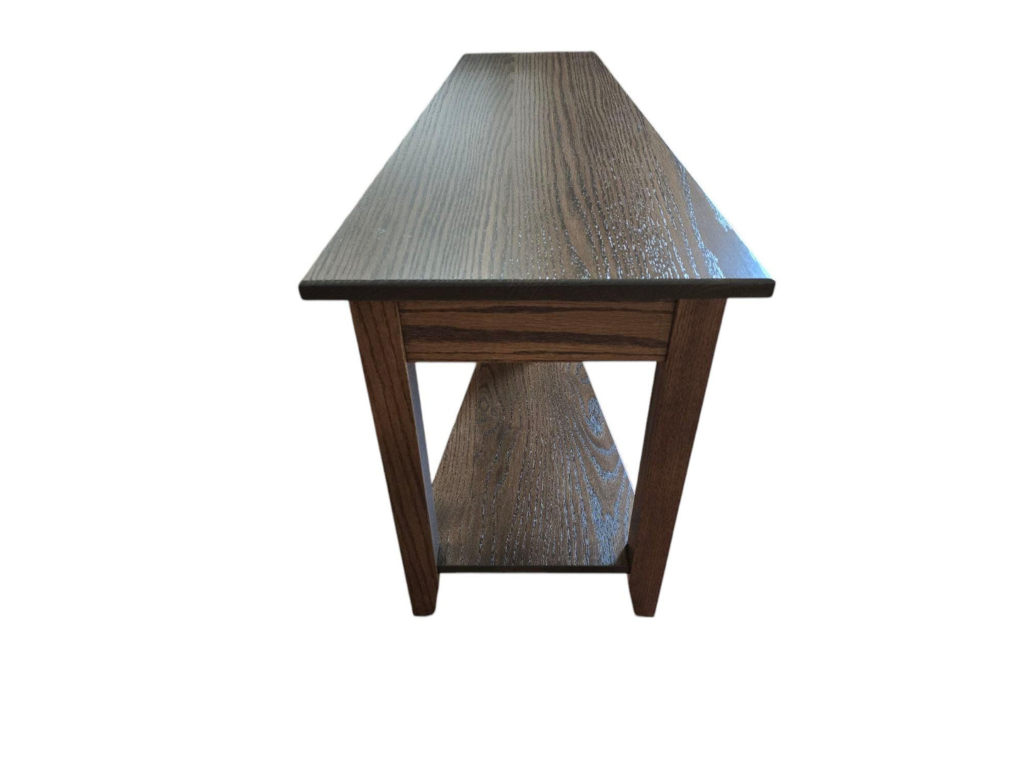 Wedge End Table With Storage Under Top, Made of Solid Red Oak - Free Shipping!