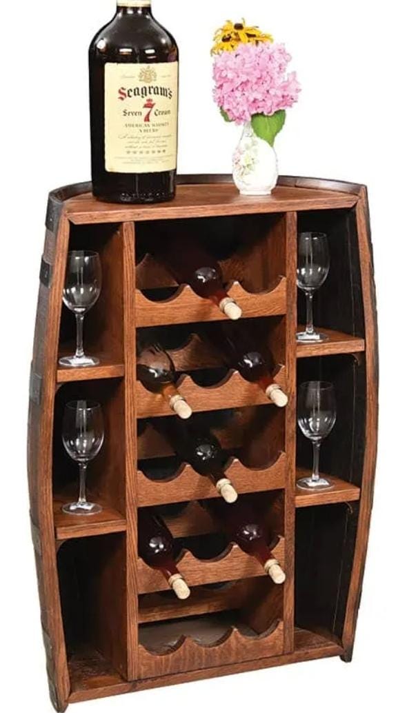 Whiskey Barrel Wine Rack Whiskey Bottle Display Rack