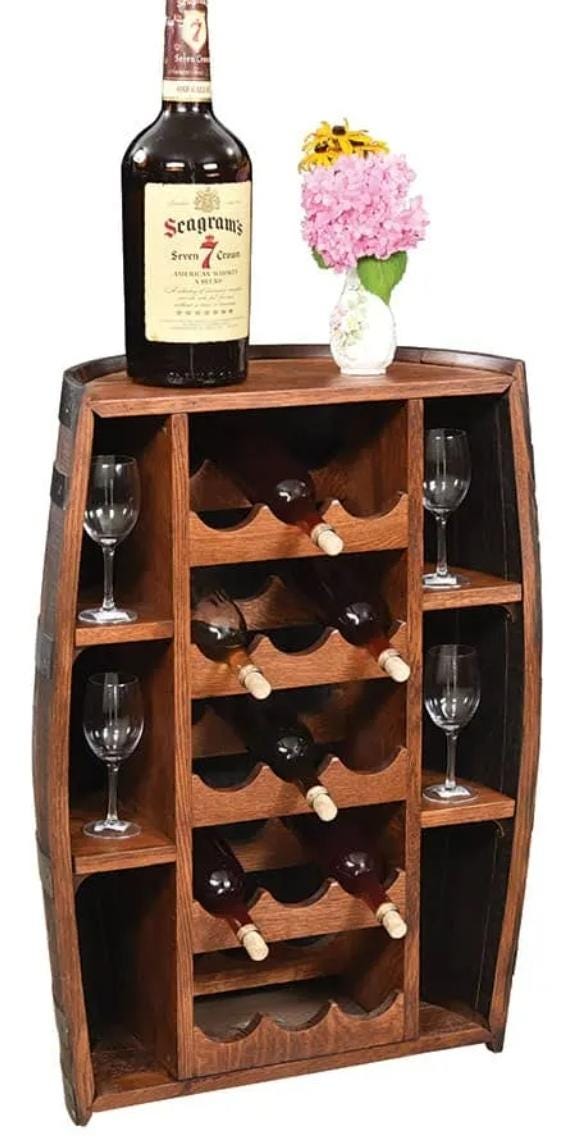Whiskey Barrel Wine Rack Whiskey Bottle Display Rack