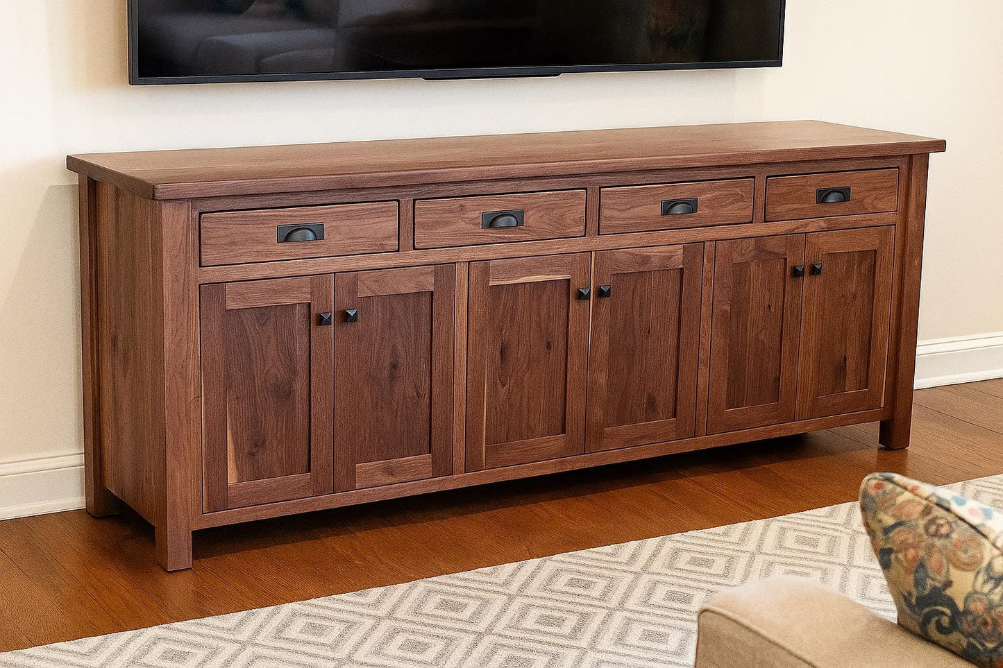 Walnut Sideboard Buffet Amish Built Rustic Walnut Buffet Made in the USA with Free Shipping!