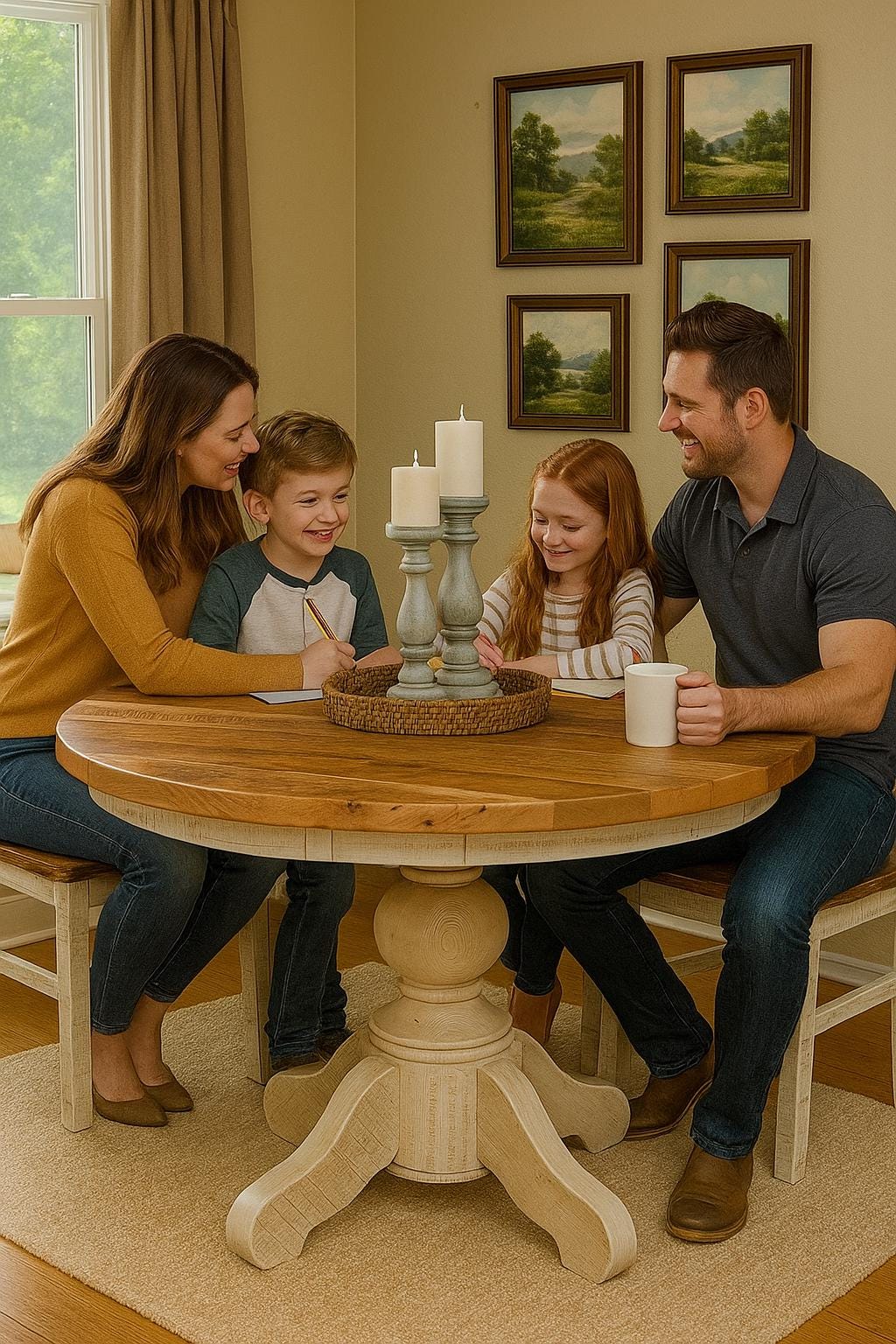 Round Rockford Single Pedestal Table Dining Room Table