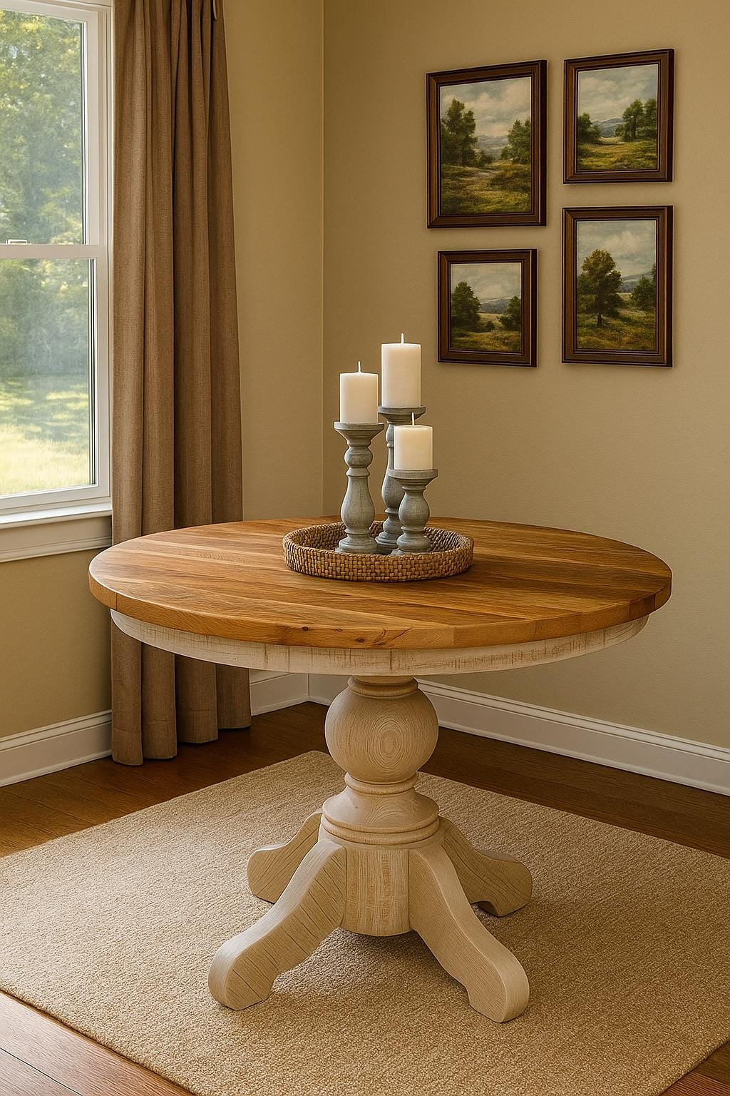 Round Rockford Single Pedestal Table Dining Room Table