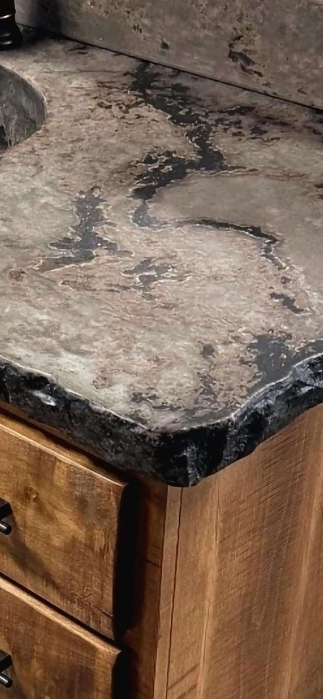 Rustic Bathroom Vanity with Concrete Top – Rough Sawn Maple Vanity – Amish Made Bathroom Vanity – Farmhouse Vanity Sink Cabinet