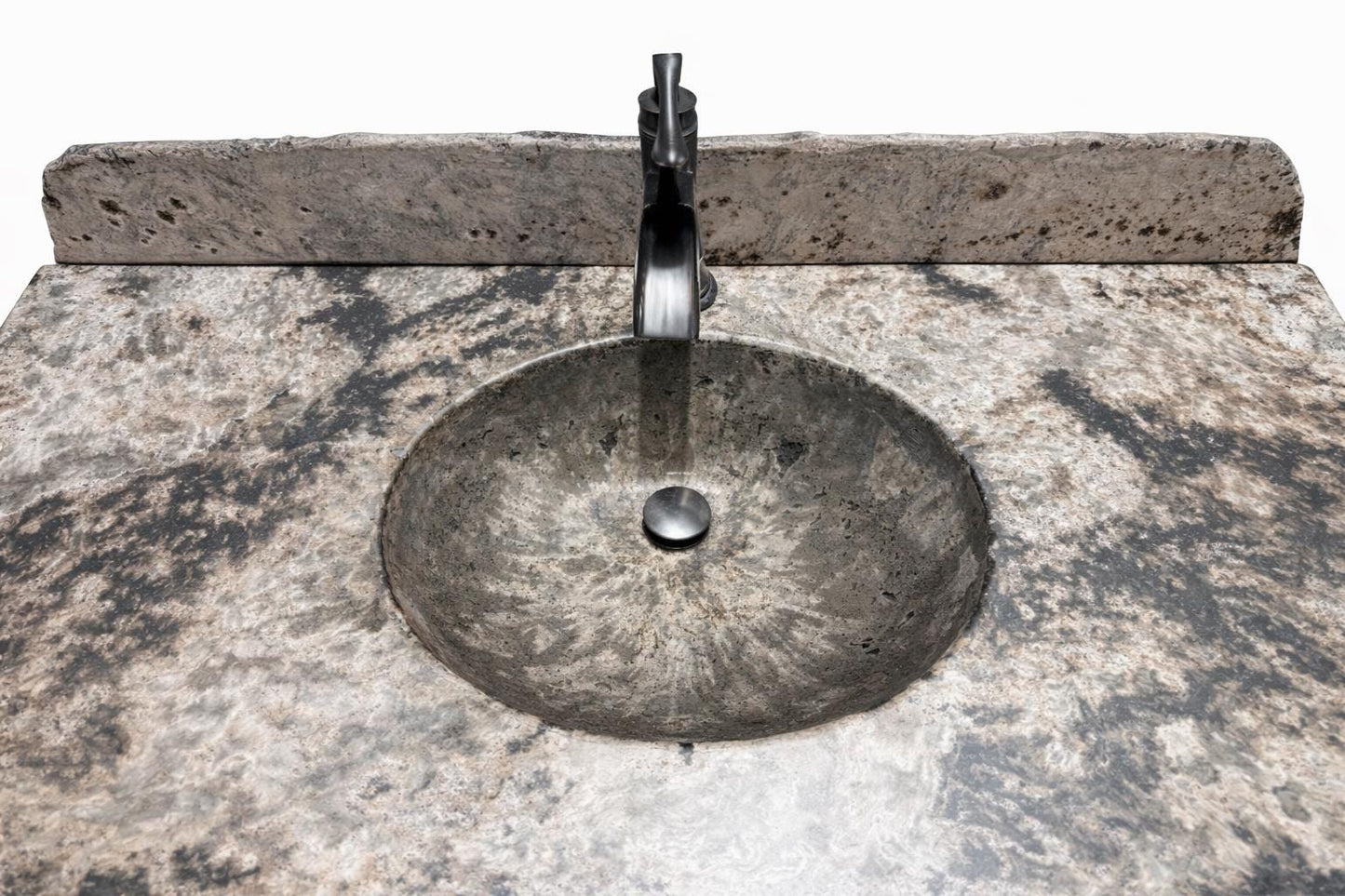 Rustic Hickory Bathroom Vanity with Concrete Top – Amish Handmade Vanity 42” - 72” – Farmhouse Bathroom Sink Vanity – Solid Wood Cabin