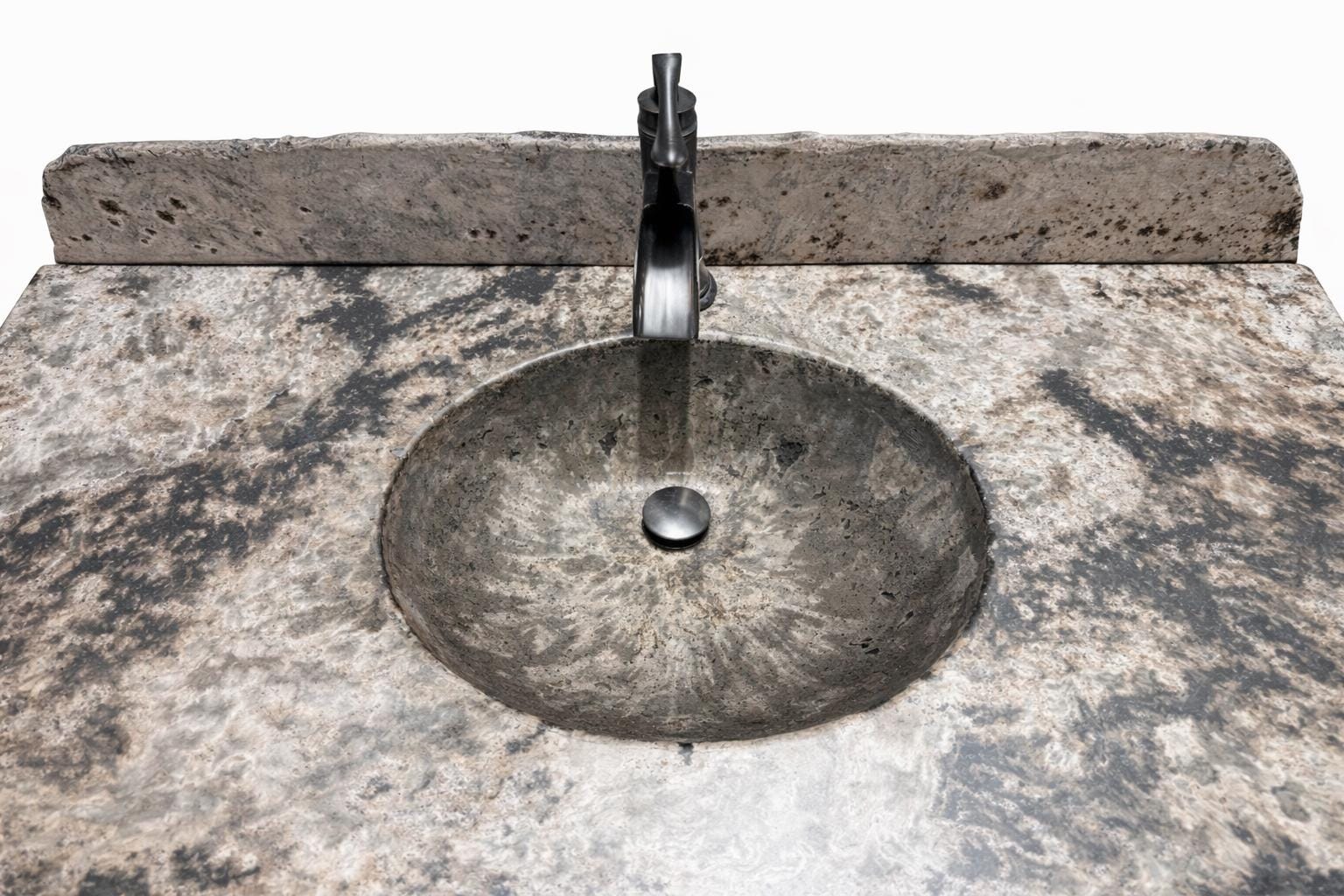 Rustic Hickory Bathroom Vanity with Concrete Top – Amish Handmade Vanity 42” - 72” – Farmhouse Bathroom Sink Vanity – Solid Wood Cabin