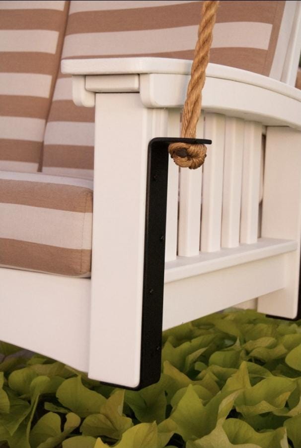 Poly Mission Sofa Rope Swing – 83” Outdoor Porch Swing Bed – Amish Made Hanging Sofa – Heavy Duty Rope Swing – Farmhouse Porch Furniture