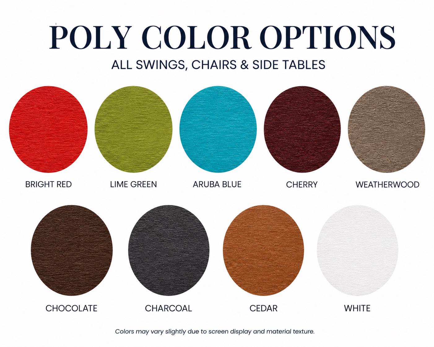 Poly Mission Lounge Rope Swing – 61” Outdoor Porch Swing Bed – Amish Made Hanging Sofa – Heavy Duty Rope Swing – Farmhouse Porch Furniture
