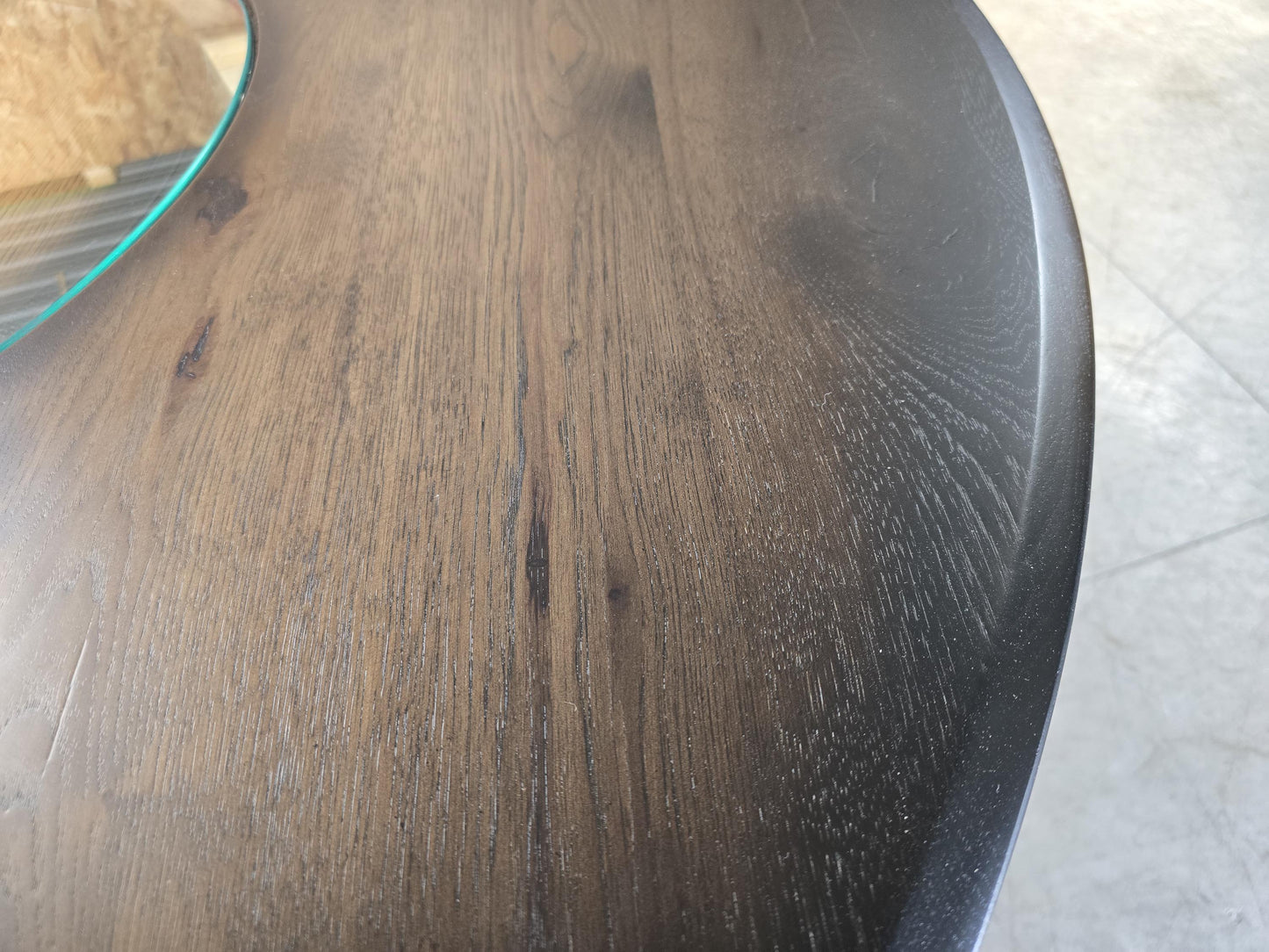 Jack Daniel’s® Whiskey Barrel | Pub Table | 54” Rustic Hickory Wood Top | Bourbon Barrel Bar Table w/ Glass Inlay | Man Cave Furniture