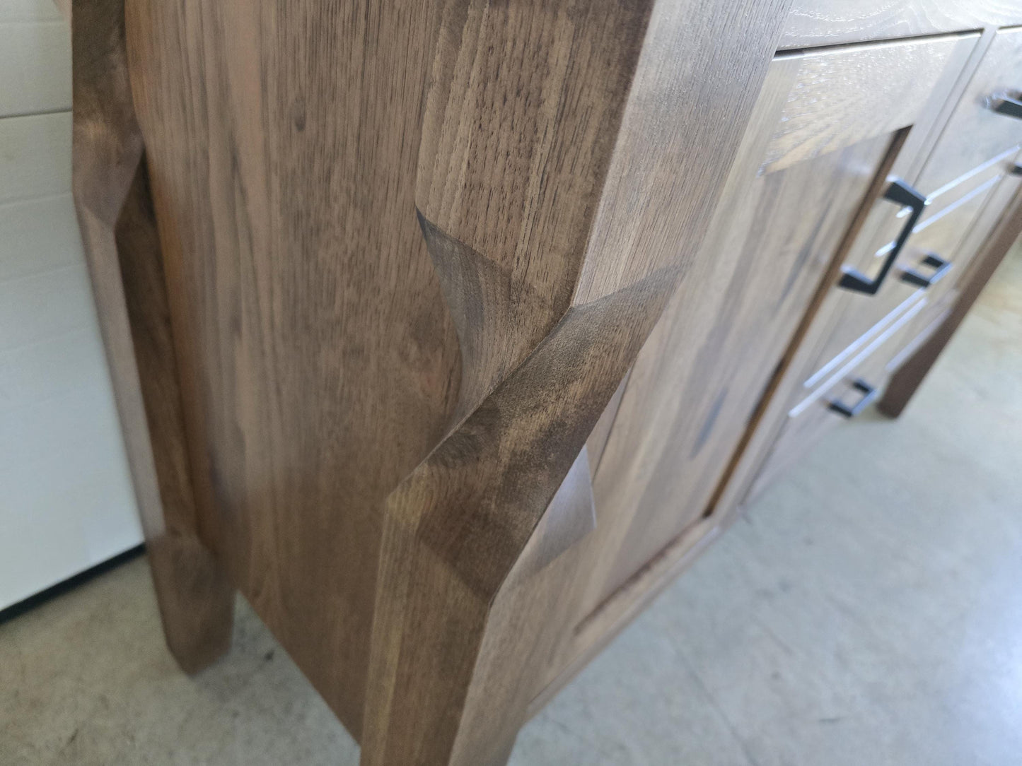 60" Rustic Hickory Brantley Twist Leg Server Buffet | Amish Handcrafted Sideboard Cabinet | Solid Wood Dining Room Storage Console
