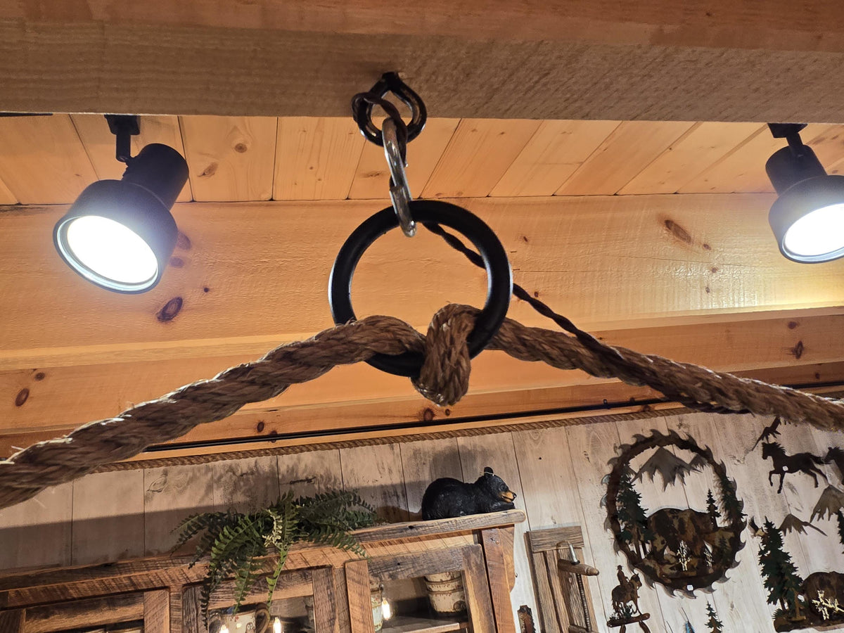 Reclaimed Barn Beam Chandelier, Rustic Wood Hanging Light, 48” Farmhouse Dining Room Light, Cabin Kitchen Island Lighting, Edison Light